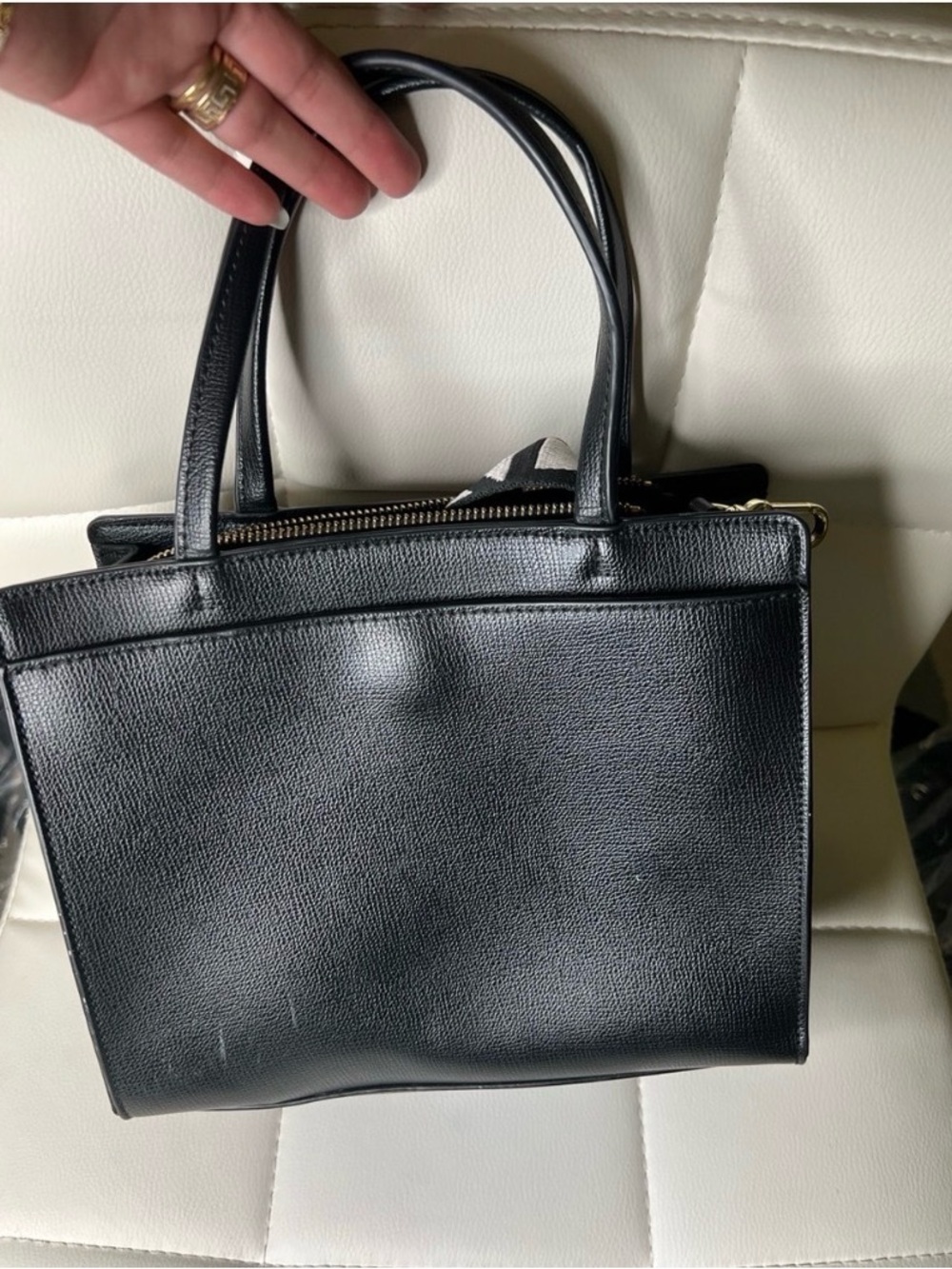 Classic Black Structured Tote Handbag - Women